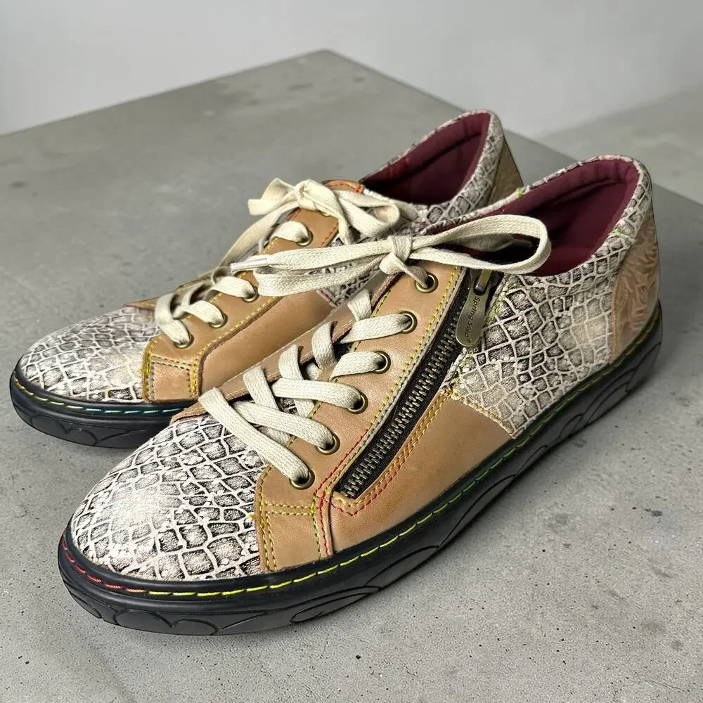 L’Artiste Spring Step Danli Cosmic Leather Sneaker Shoes EU 42 US 10.5 Embossed - Picture 2 of 11